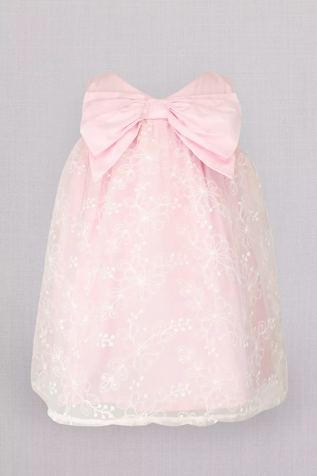 Embroidered Flower Girl Bow Dress and Bloomers Image