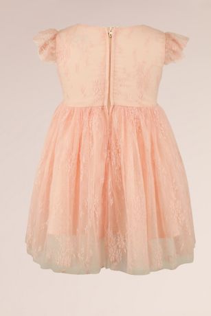 Cap Sleeve Floral Lace Overlay Flower Girl Dress David's Bridal