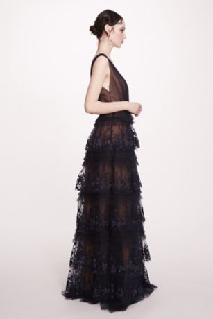 sachin and babi light blue dress MARCHESA NOTTE Embroidered tulle gown main image 1