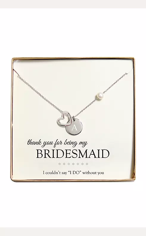 Personalized Open Heart Charm Necklace Image 1