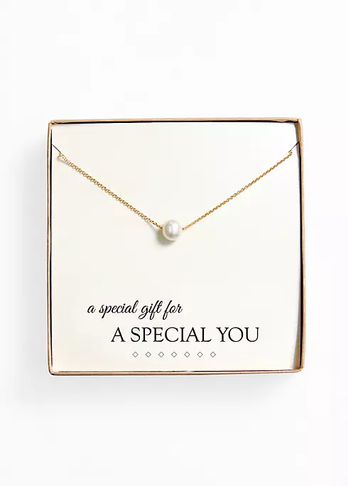 Personalized Floating Pearl Necklace Image 1