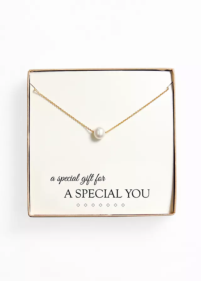 Personalized Floating Pearl Necklace Image