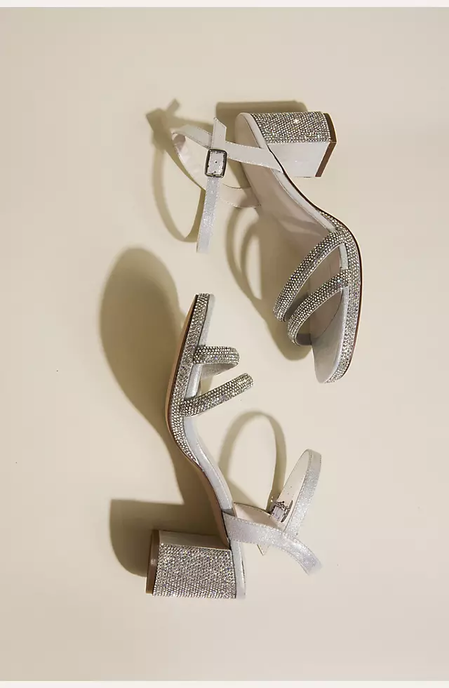 Allover Crystal Platform Block Heels | David's Bridal