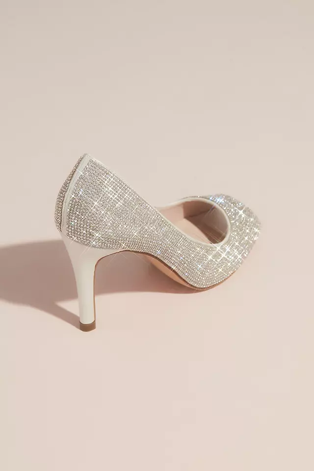 Allover Crystal Embellished Peep Toe Heels Image 3