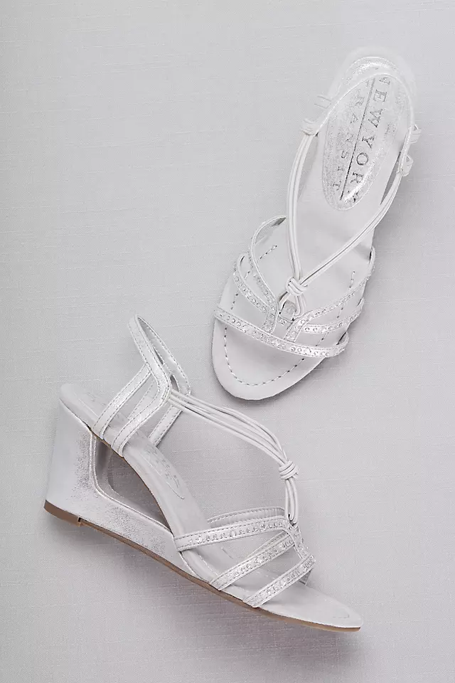 Crystal-Studded Cutout Wedges with Knotted Vamp Image 4