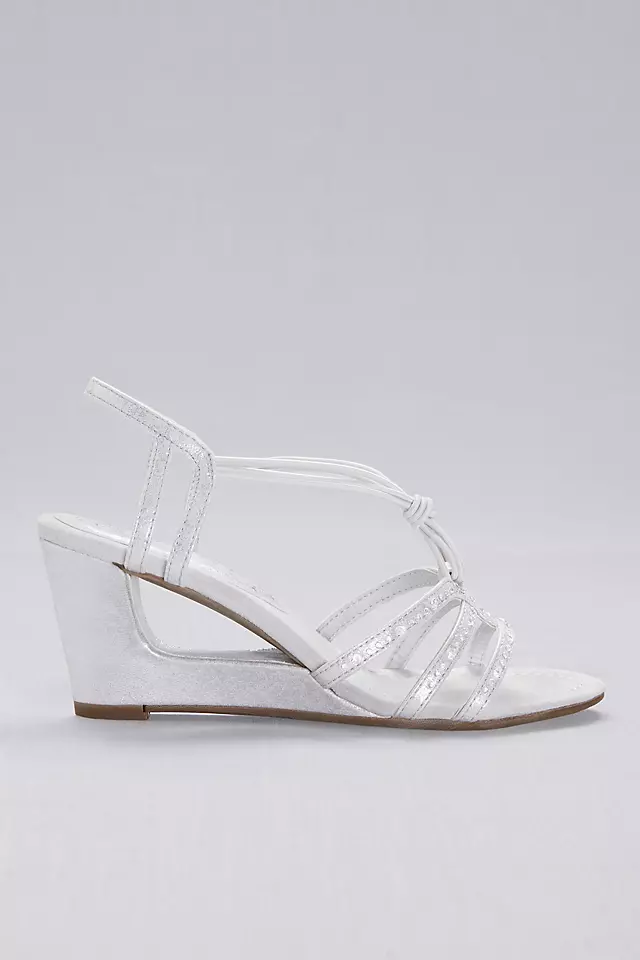 Crystal-Studded Cutout Wedges with Knotted Vamp Image 3