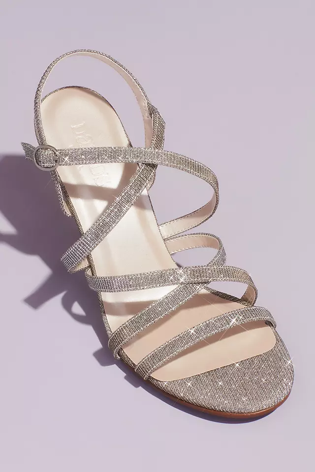 Glitter Knit Strappy Heeled Sandals Image