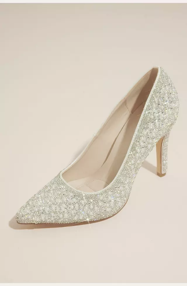Pearl and Crystal Pointed-Toe Pumps Image