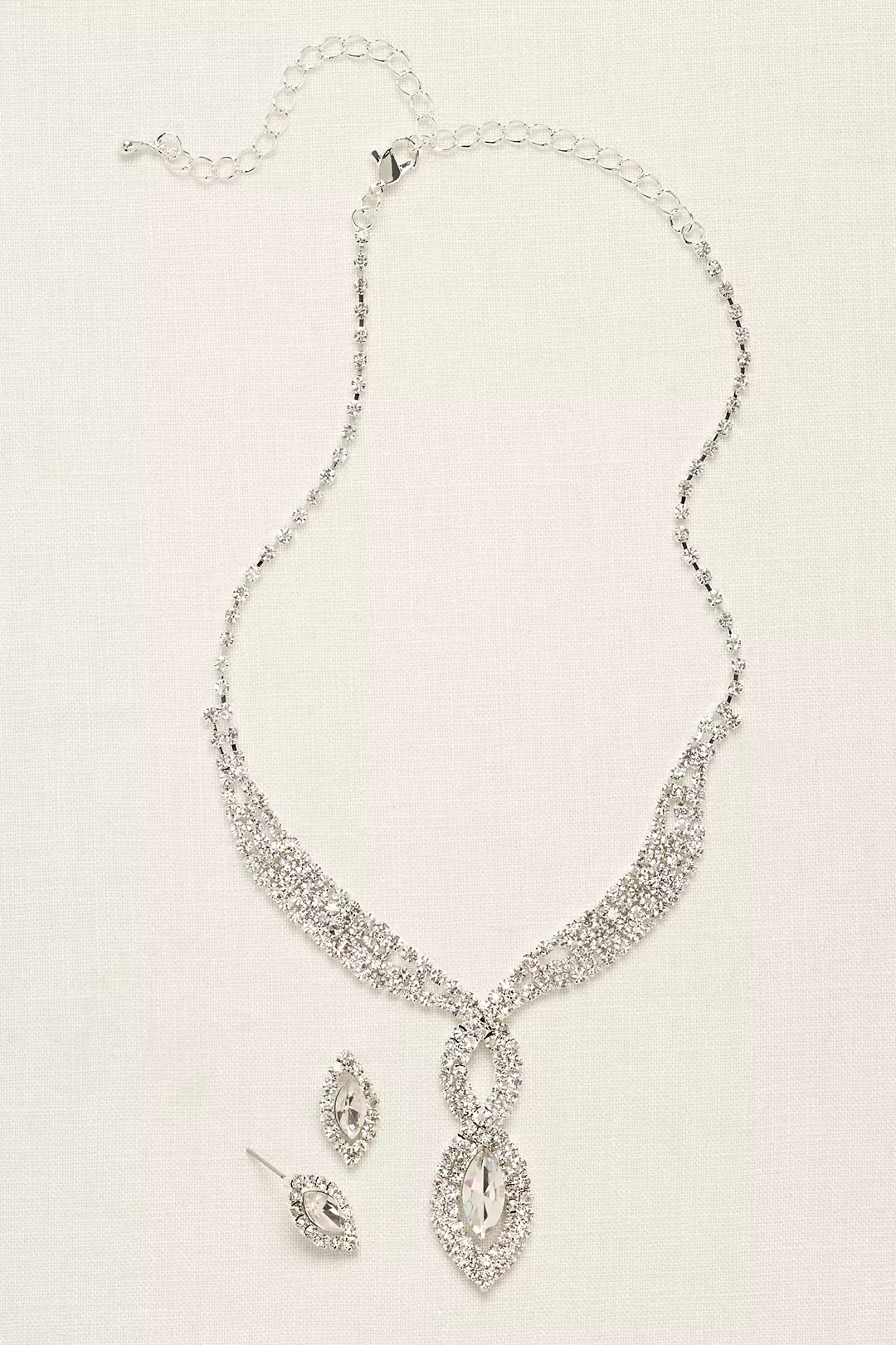 Woven Pave Crystal Necklace and Earring Set Image 2