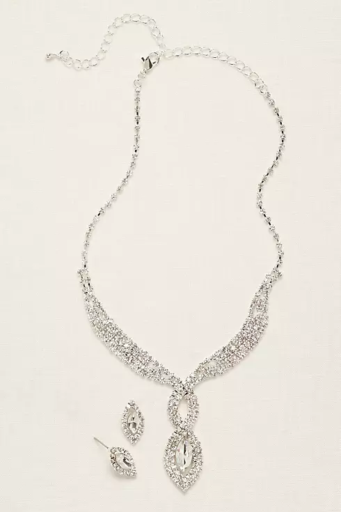 Woven Pave Crystal Necklace and Earring Set Image 2