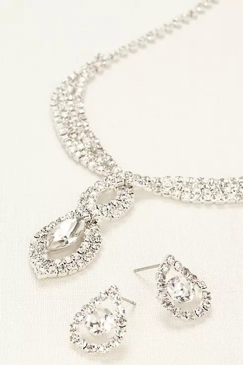 Woven Pave Crystal Necklace and Earring Set Image 1