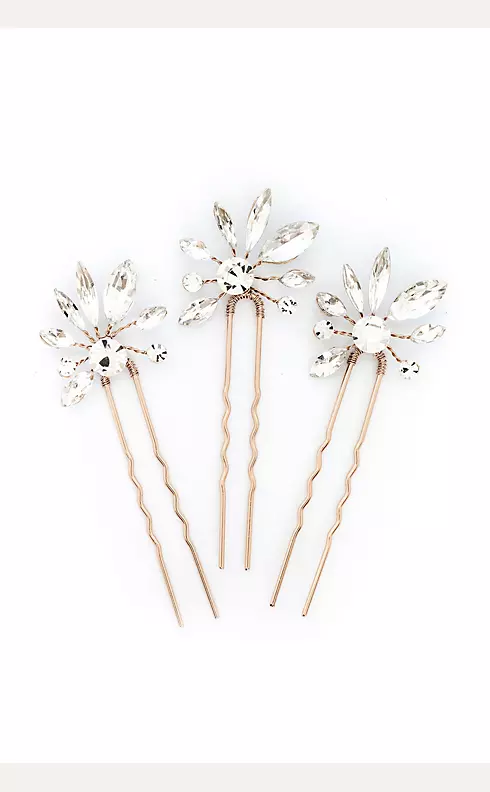 Sunburst Bloom Crystal Hair Pin Set Image 1