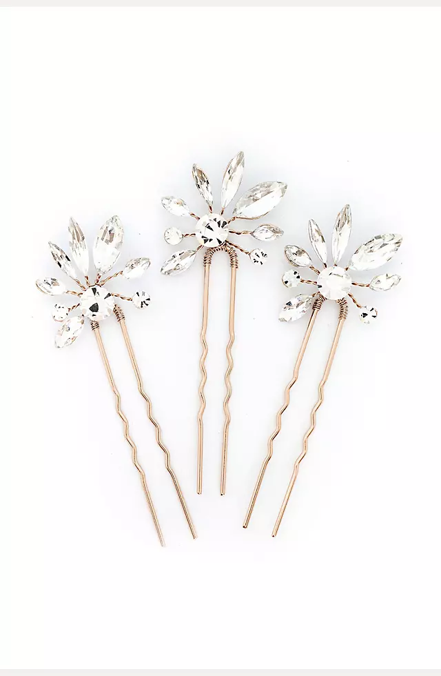 Sunburst Bloom Crystal Hair Pin Set Image
