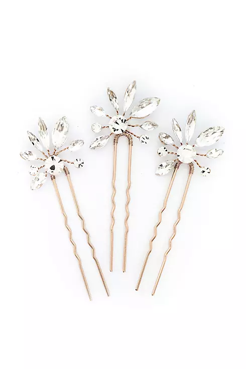 Sunburst Bloom Crystal Hair Pin Set Image 1
