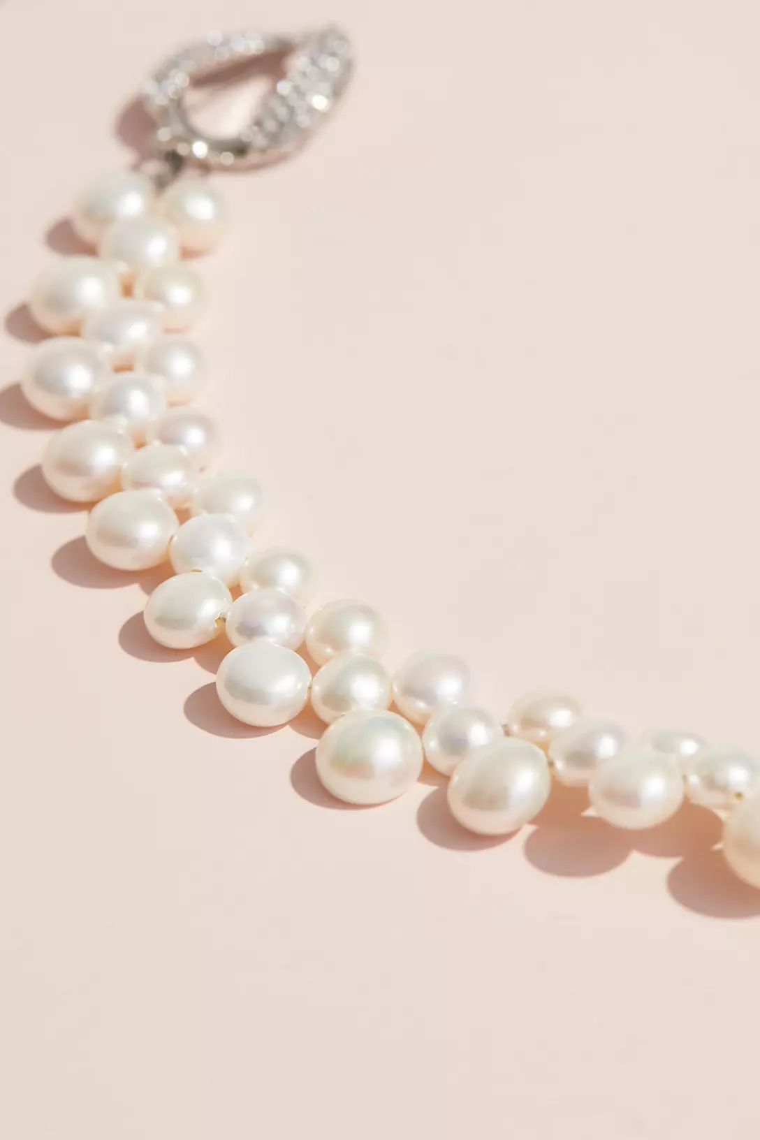 Cultured Pearl Necklace with Crystal Toggle Image 2