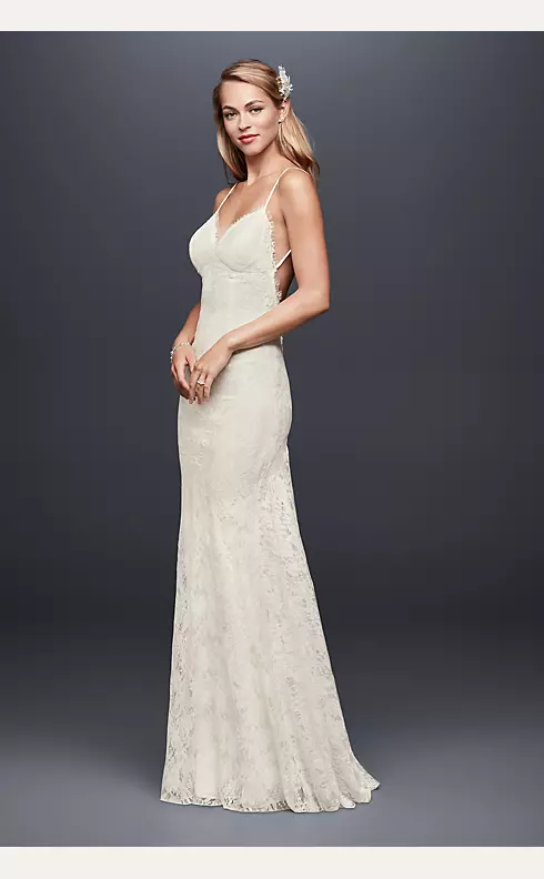 As-Is Low-Back Soft Lace Wedding Dress Image 1