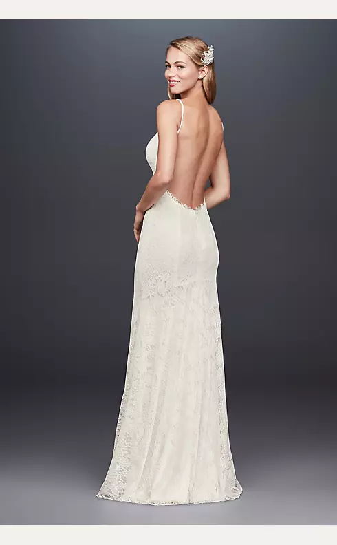 As-Is Low-Back Soft Lace Wedding Dress Image 2
