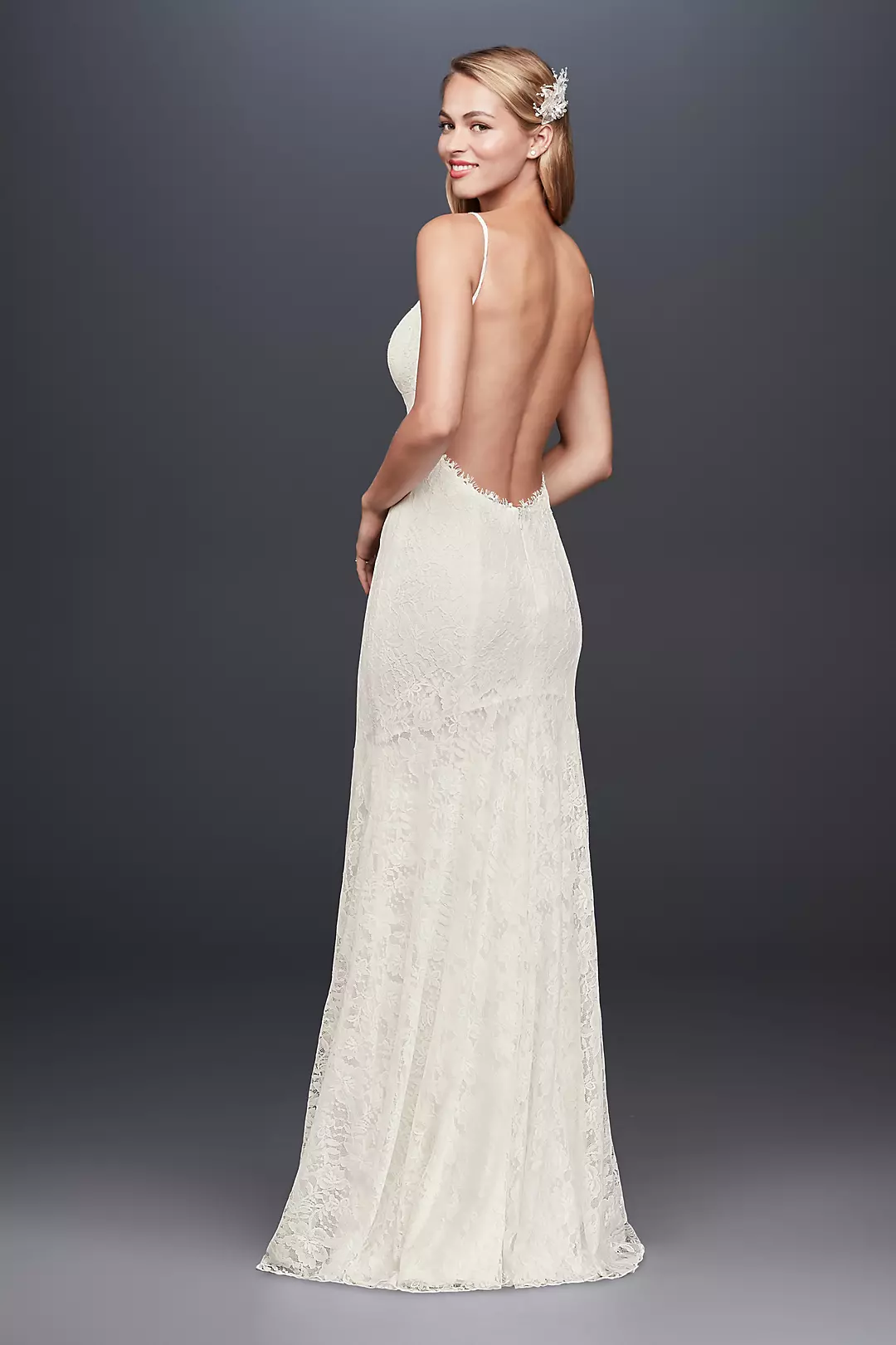 As-Is Low-Back Soft Lace Wedding Dress Image 2
