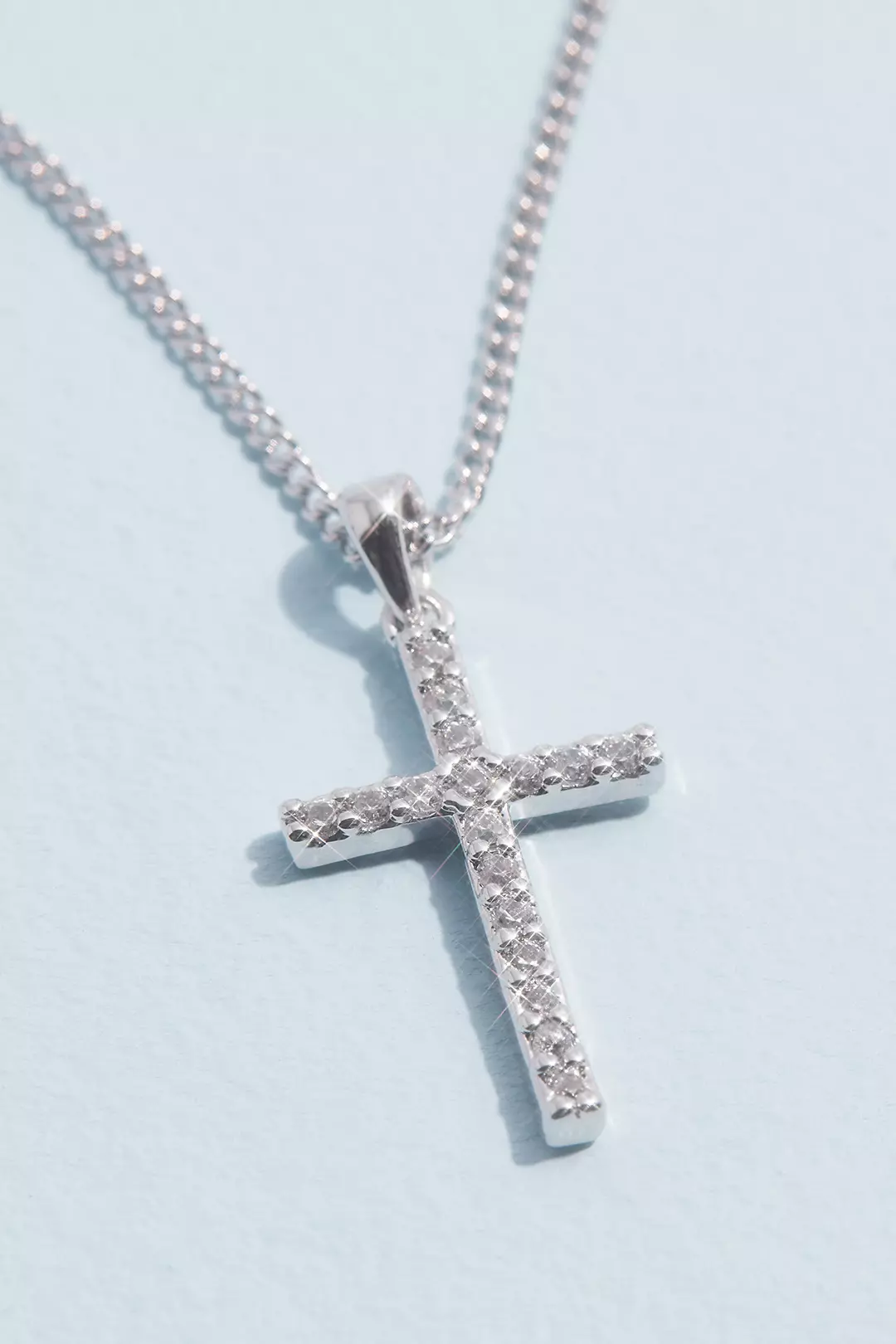 Cubic Zirconia Cross Pendant Necklace Image