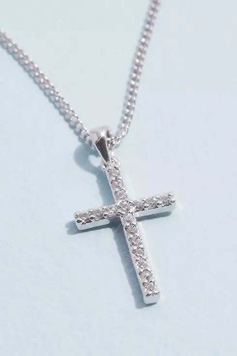 Cubic Zirconia Cross Pendant Necklace Image 1