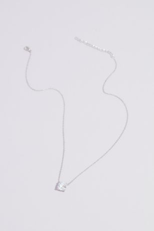 CushionCut Cubic Zirconia Solitaire Necklace David's Bridal