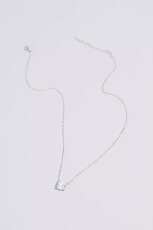 Cushion-Cut Cubic Zirconia Solitaire Necklace Image 1