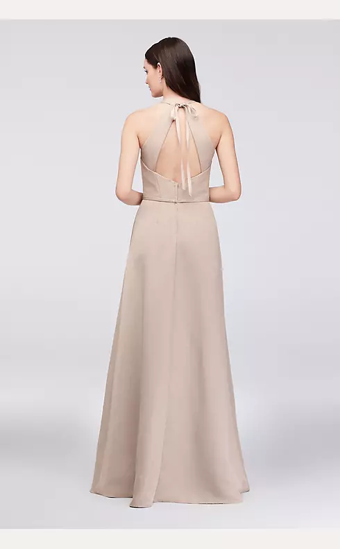 Crystal Necklace Faille A-Line Bridesmaid Dress Image 2