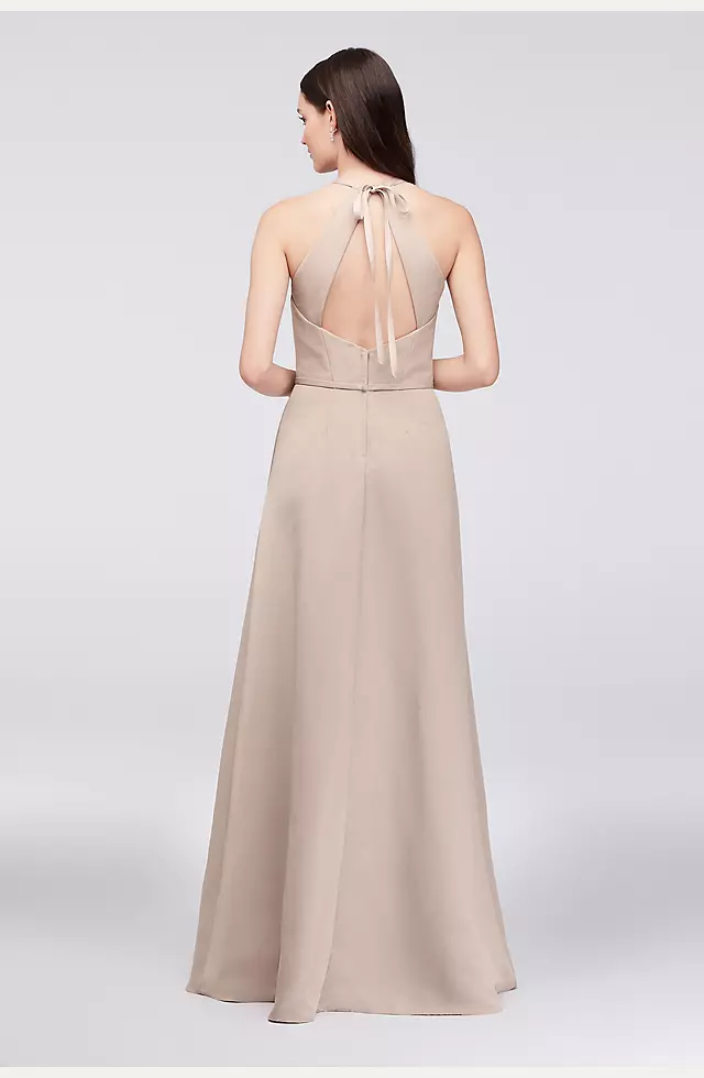 Crystal Necklace Faille A-Line Bridesmaid Dress Image 2