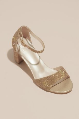 Gold chunky heel discount sandals