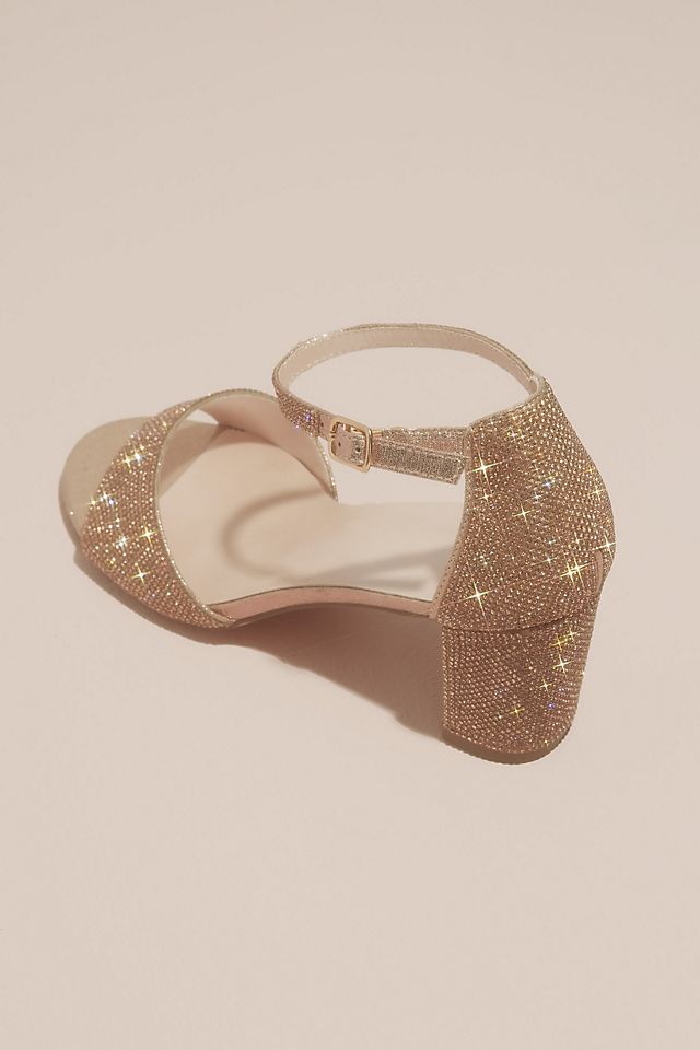 Glittery Block Heel Sandals with Ankle Strap Image 2