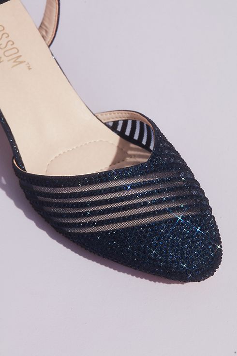 Glitter Round D'Orsay Heels with Illusion Striping Image 4