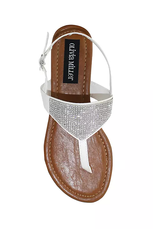 Delicate Crystal Embellished Flat Sandal Image 1