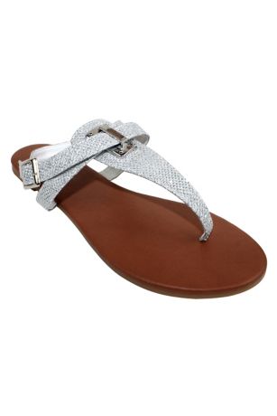 silver buckle sandals