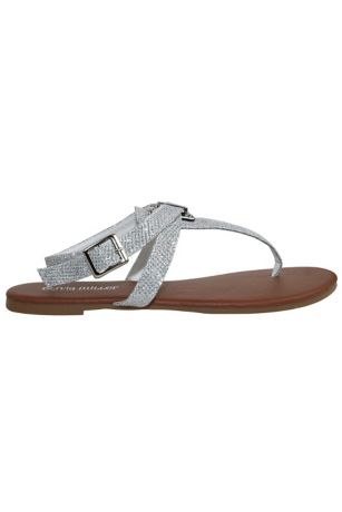 silver buckle sandals