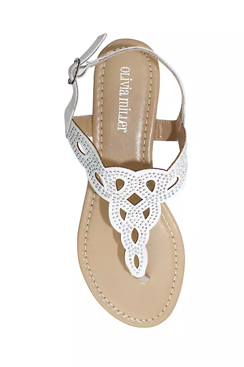 Crystal Embellished Knot Patterned Sandals Image 1