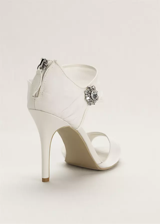 Chiffon Ruched Sandal with Crystal Embellishment Image 2