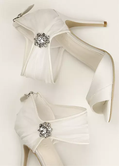 Chiffon Ruched Sandal with Crystal Embellishment Image 4