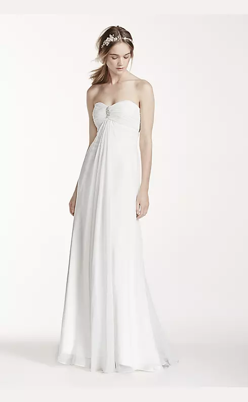 As-Is Strapless A-Line Wedding Dress with Ruching Image 1