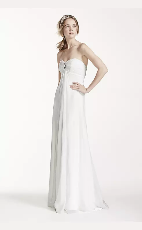 As-Is Strapless A-Line Wedding Dress with Ruching Image 3