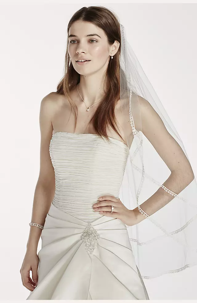 Satin Drop Waist Wedding Dress with Side Split  Image 4