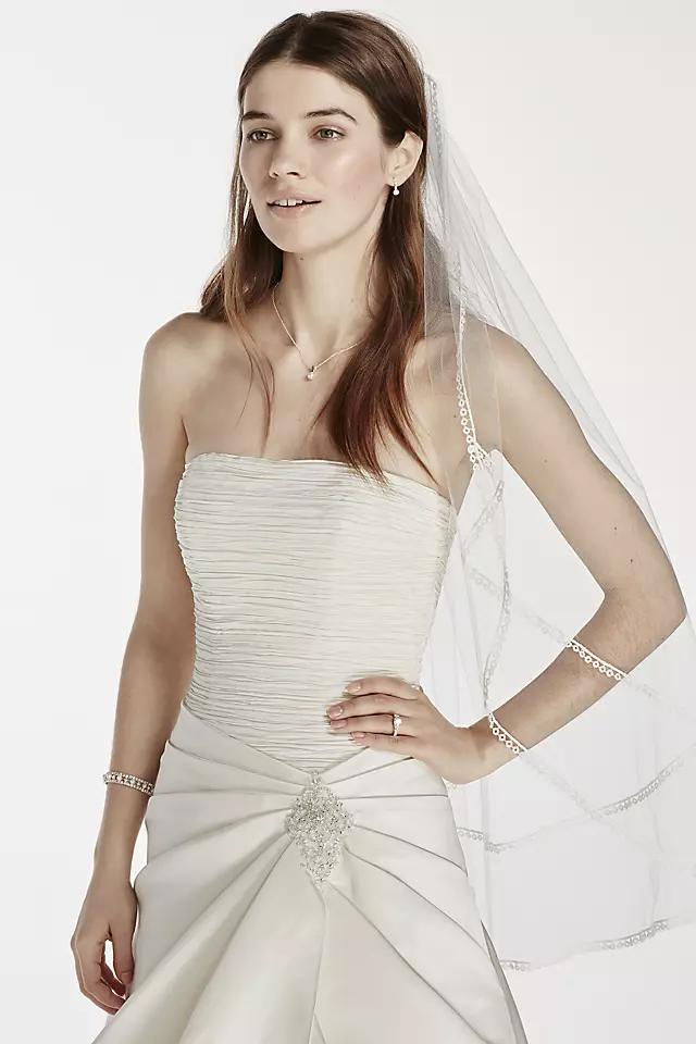 Satin Drop Waist Wedding Dress with Side Split  Image 4