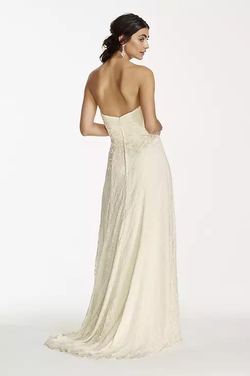 As-Is Strapless A-Line Wedding Dress with Brooch Image 2