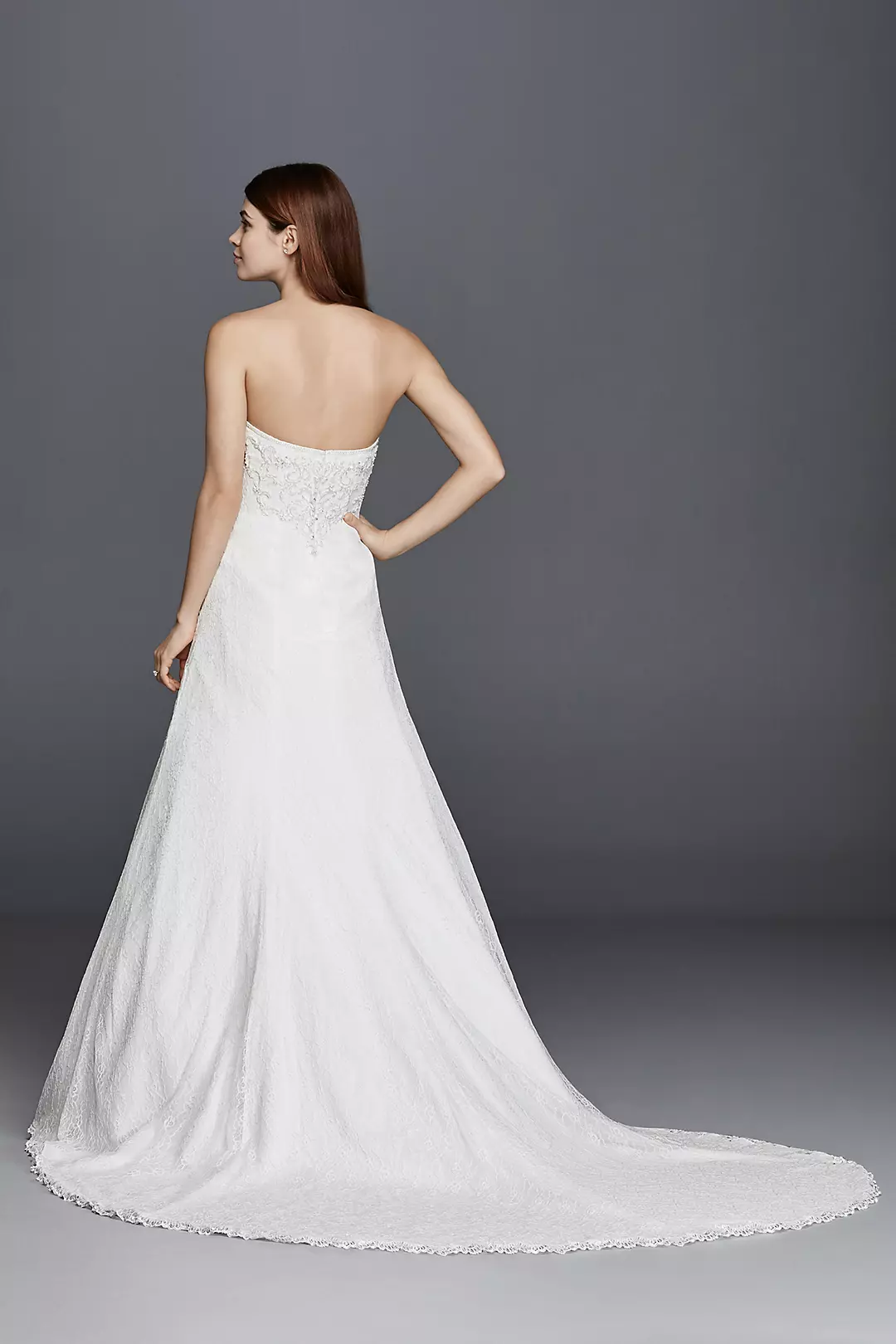 As-Is Strapless Wedding Dress with Allover Lace Image 2