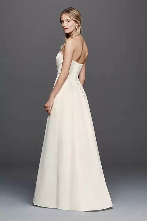 As-Is Beaded Satin Wedding Dress with Brooch  Image 2