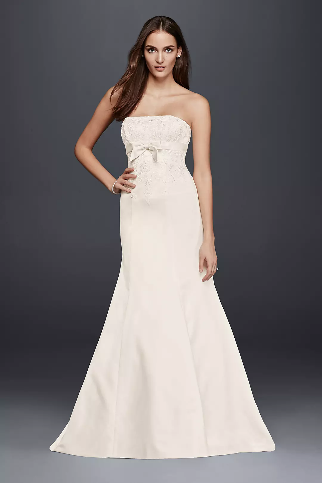 Strapless Mermaid Wedding Dress with Bow Detail Image