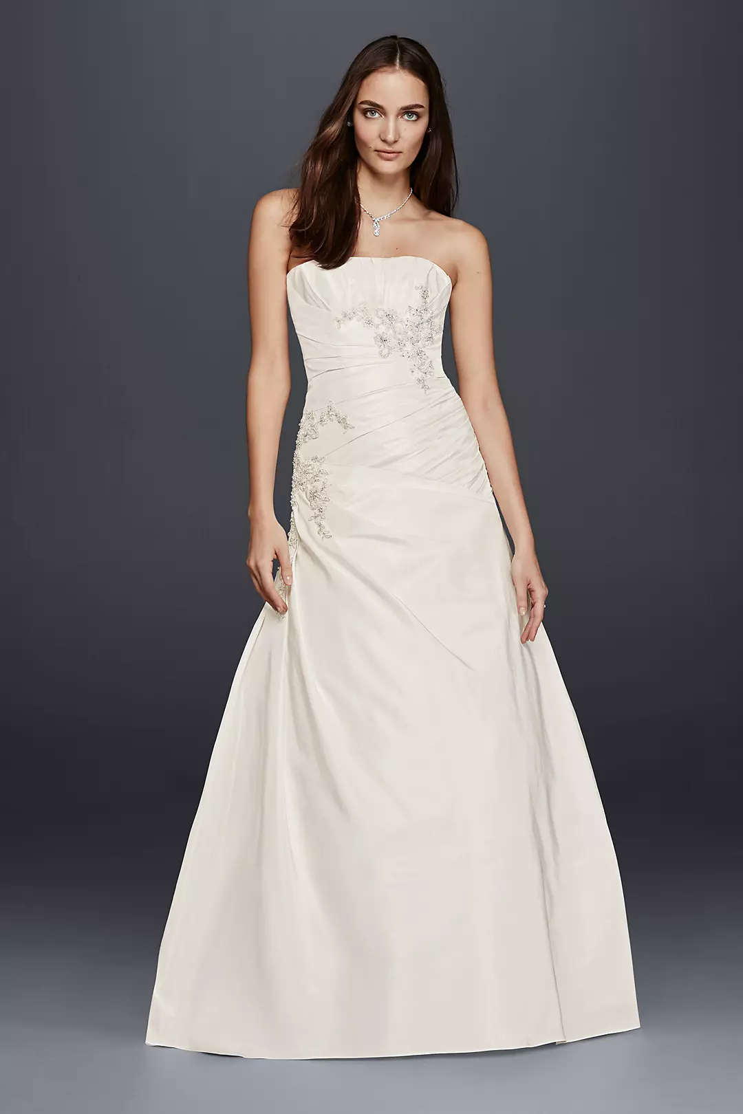 A-Line Wedding Dress with Ruching and Beading Image