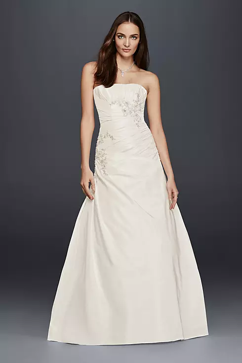 A-Line Wedding Dress with Ruching and Beading Image 1