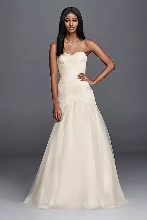 As-Is Trumpet Wedding Dress with Lace Appliques Image 1