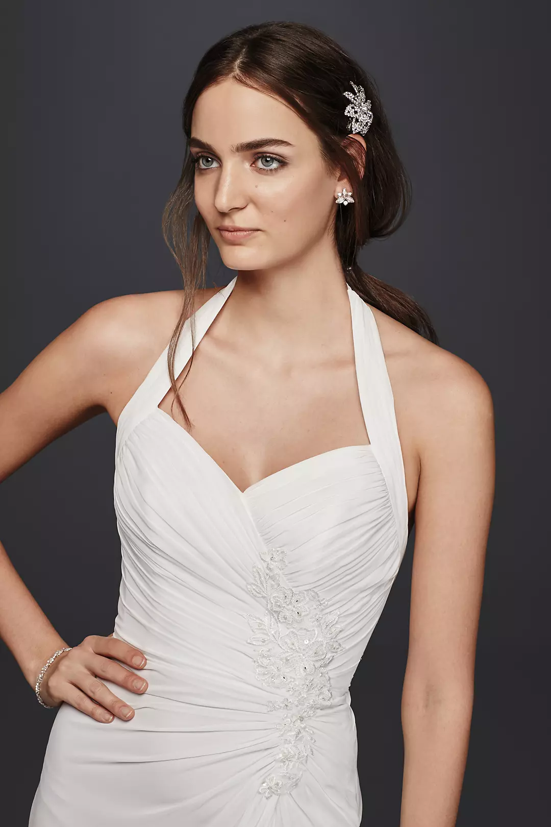 As-Is Sheath Wedding Dress with Lace Appliques Image 3