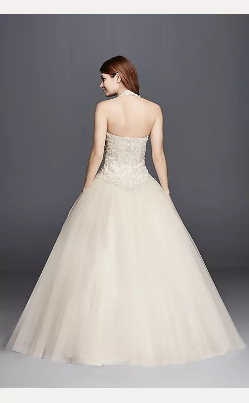 Embellished Halter Wedding Dress with Basque Waist Image 2